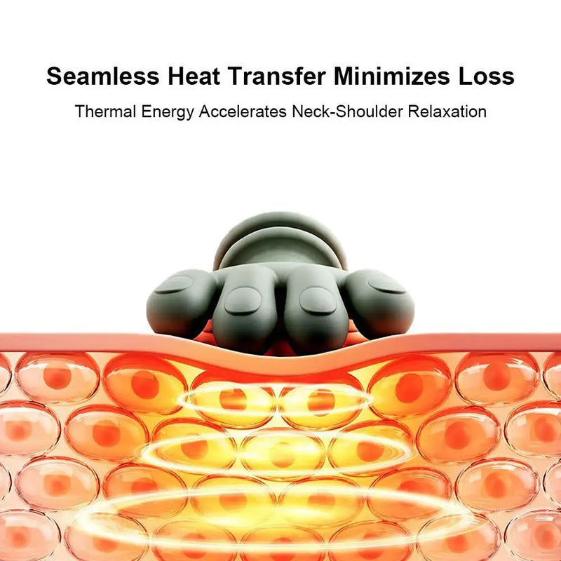 Electric Neck and Shoulder Massager Cervical Spine Massager Trapezius Kneading Muscles Heated Back Massagers Pillow Relaxation