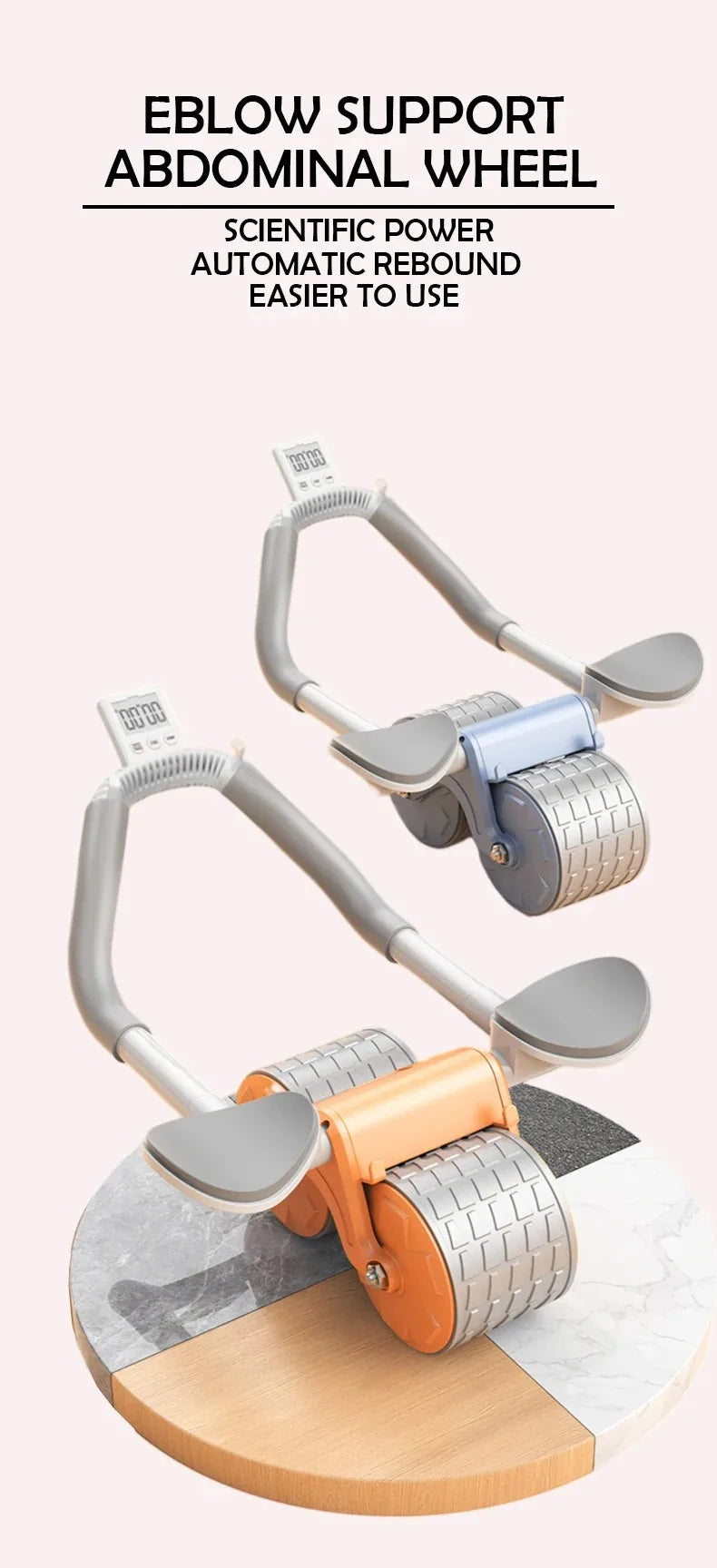 Dual-use Arm Support AB Roller Wheel Home Use Abdominal Wheel Automatic Rebound Abdominal Exercise Machine For Men Women