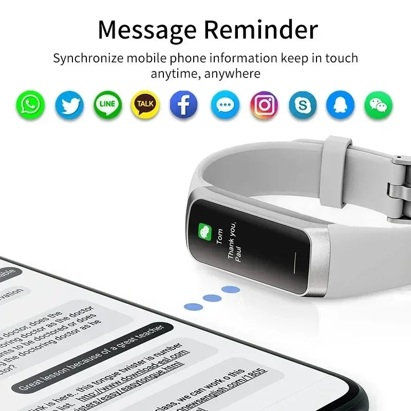 1.1 Inch Amoled Smart Watch Smartwatch Band Women Heart Rate Monitoring Waterproof Men Smart Bracelet Sport Fitness Tracker