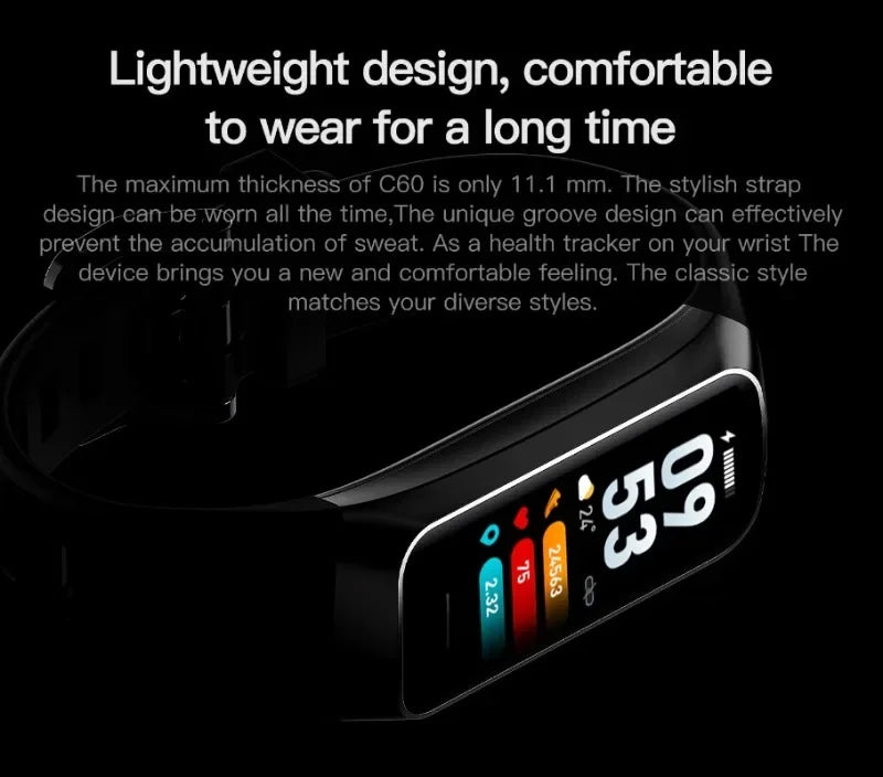 1.1 Inch Amoled Smart Watch Smartwatch Band Women Heart Rate Monitoring Waterproof Men Smart Bracelet Sport Fitness Tracker