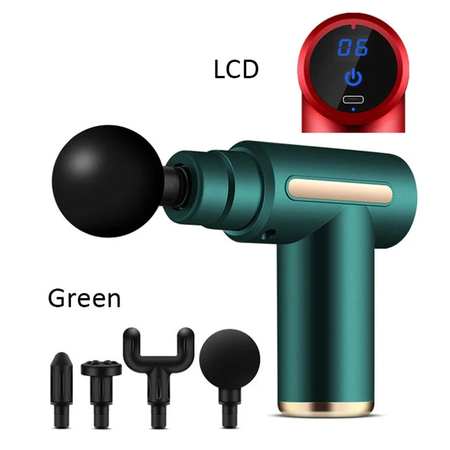 Massage Gun Portable Percussion Pistol Massager For Body Neck Deep Tissue Muscle Relaxation Gout Pain Relief Fitness