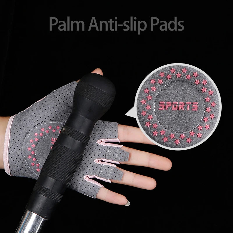 Fitness Yoga Gloves for Men Women Gym Hiking Summer Ice Silk Breathable Gloves Cycling Anti Slip Exercise Weightlifting Gloves