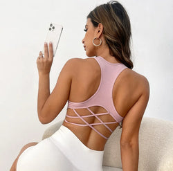 Breathable Sports Bra Fitness Top Seamless Yoga Bra Shockproof Crop Top Women Push up Sport Bra Gym Workout Top