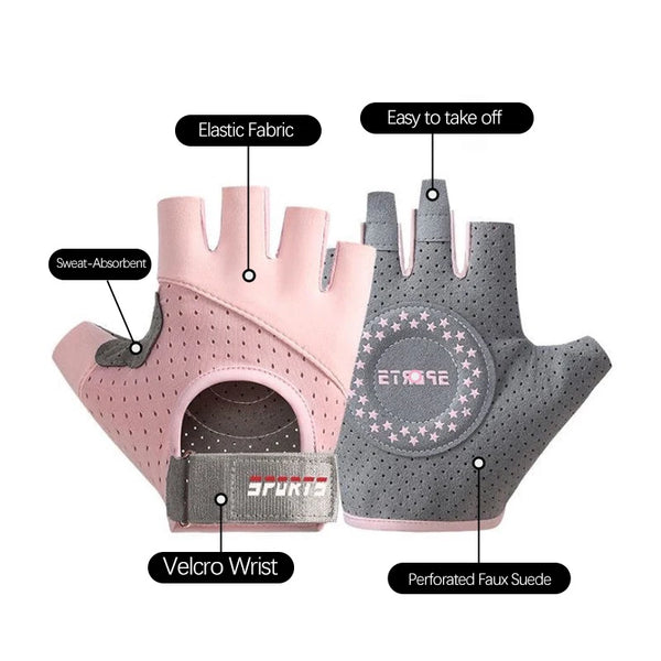 Fitness Yoga Gloves for Men Women Gym Hiking Summer Ice Silk Breathable Gloves Cycling Anti Slip Exercise Weightlifting Gloves