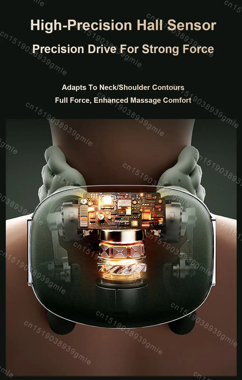 Electric Neck and Shoulder Massager Cervical Spine Massager Trapezius Kneading Muscles Heated Back Massagers Pillow Relaxation
