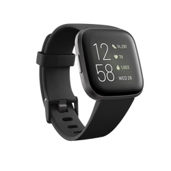 Fitbit Versa 2 Health and Fitness Smartwatch with Heart Rate, Music, Alexa Built-In, Sleep and Swim Tracking, Black/Carbon