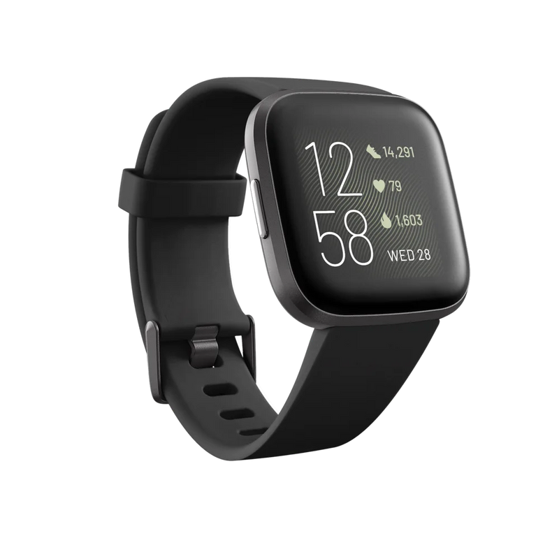 Fitbit Versa 2 Health and Fitness Smartwatch with Heart Rate, Music, Alexa Built-In, Sleep and Swim Tracking, Black/Carbon