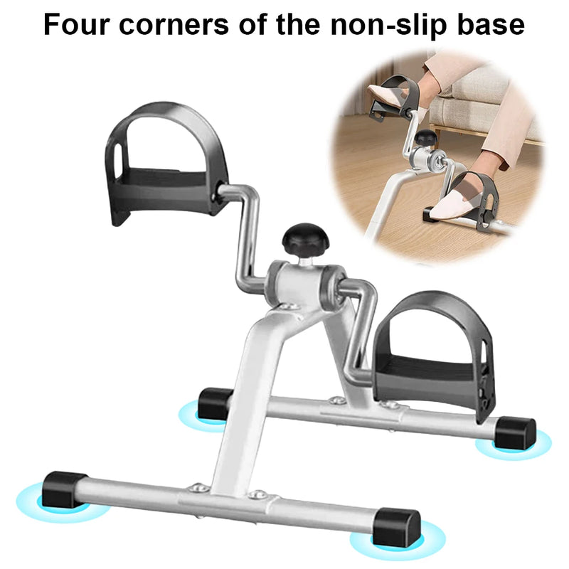Portable Pedal Exerciser Mini Exercise Bike Adjustable Resistance Mini Bicycle Trainer Non Slip for Indoor Leg Rehabilitation