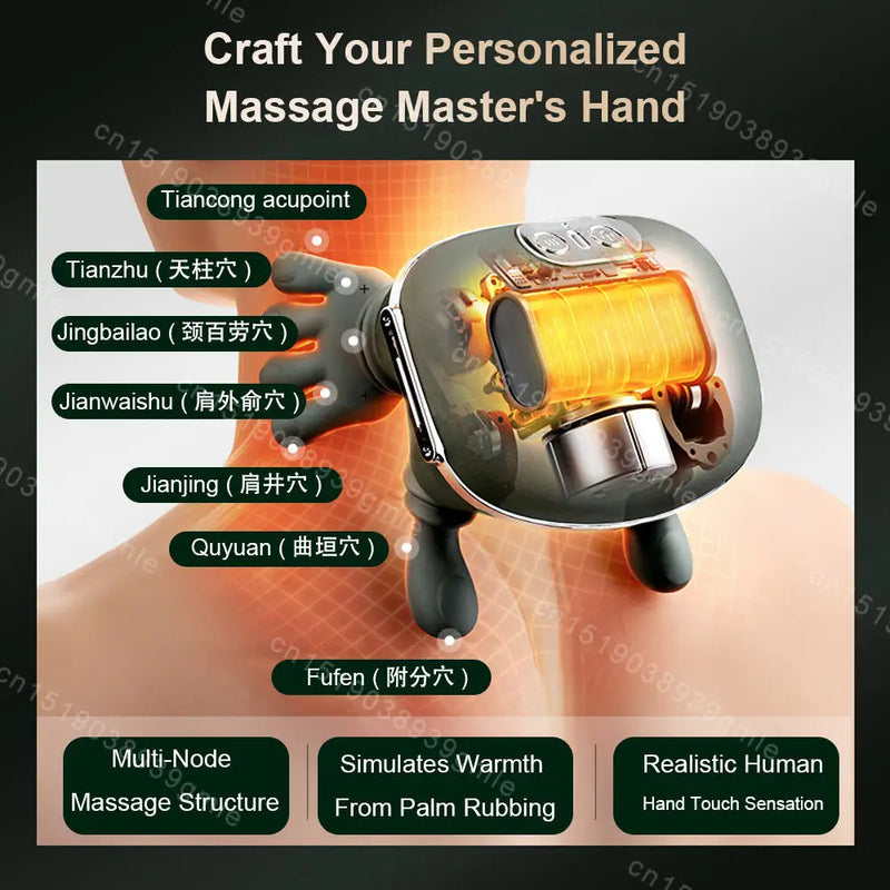 Electric Neck and Shoulder Massager Cervical Spine Massager Trapezius Kneading Muscles Heated Back Massagers Pillow Relaxation