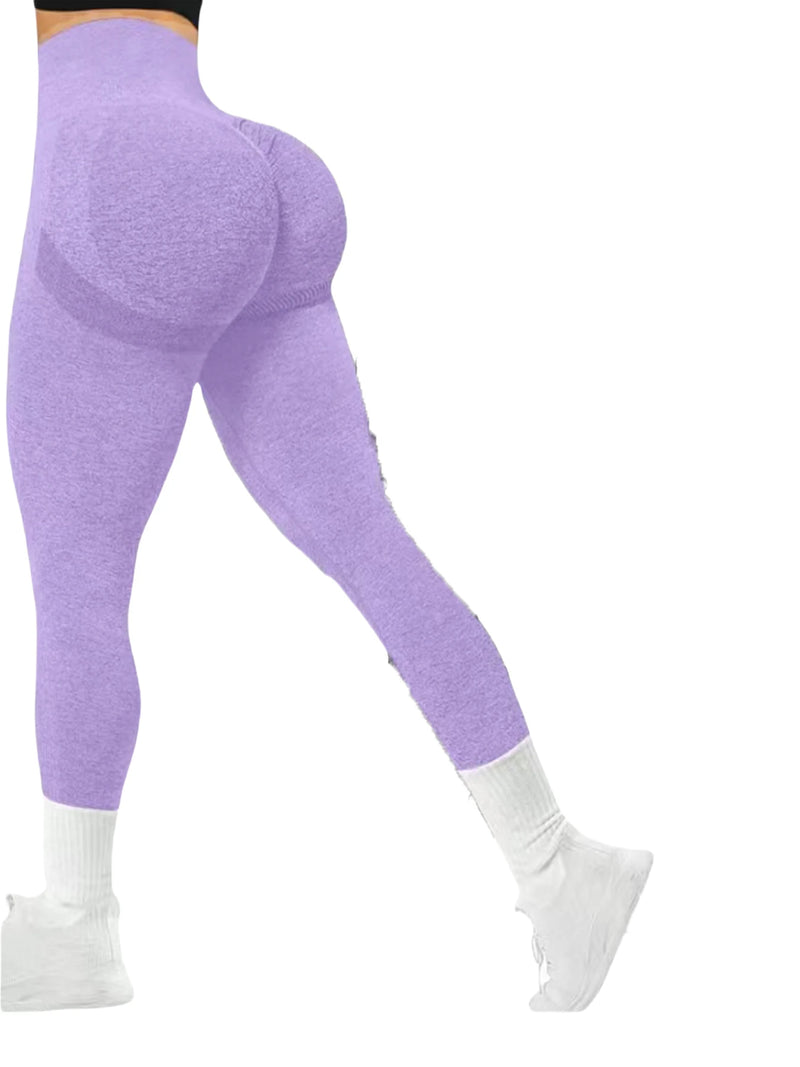 Women's tight yoga seamless pants, solid color multi-color optional, high waist belly-closing exercise running Capri yoga pants,