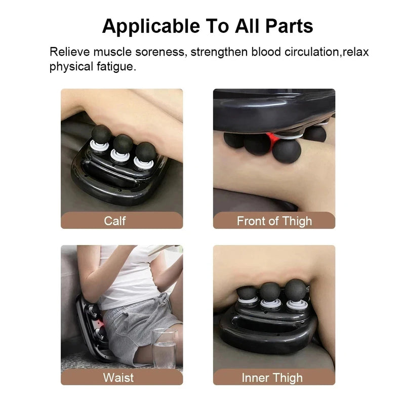 6-Head Muscle Massager for Deep Tissue Percussion & Relaxation, Body Tension from Neck, Shoulders, Legs