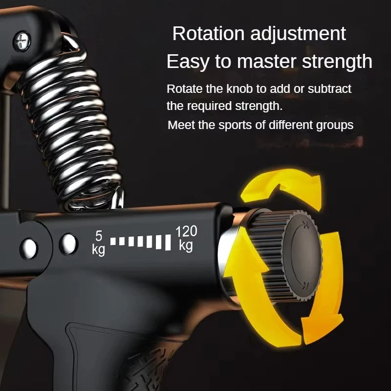 5-120Kg Handgrip Gym Fitness Men Adjustable Finger Heavy Exerciser Strength for Muscle Recovery Hand Gripper Trainer