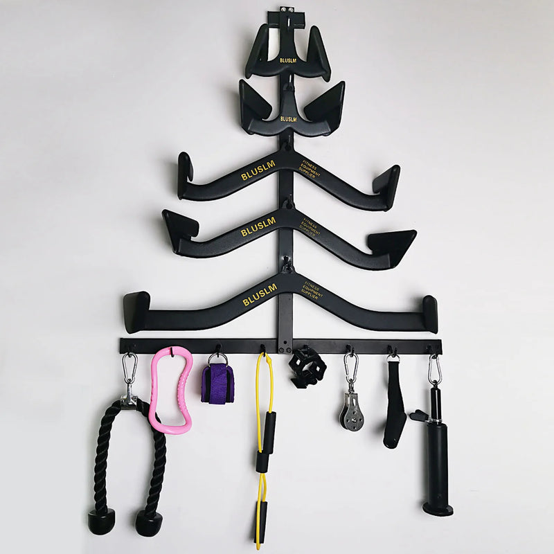 Detachable Floor/Wall Style Fitness Equipment Accessories Handle Placement Rack Gym Resistance Belt Storage Rack Space Saving