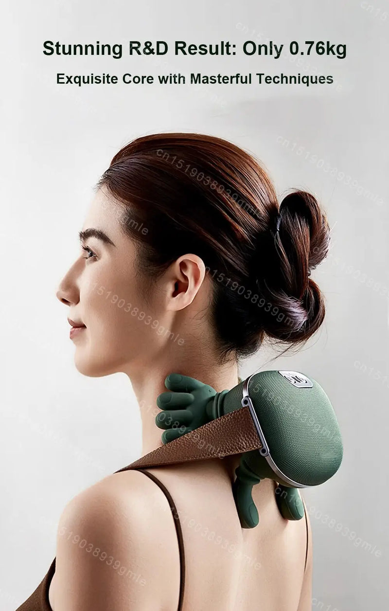 Electric Neck and Shoulder Massager Cervical Spine Massager Trapezius Kneading Muscles Heated Back Massagers Pillow Relaxation
