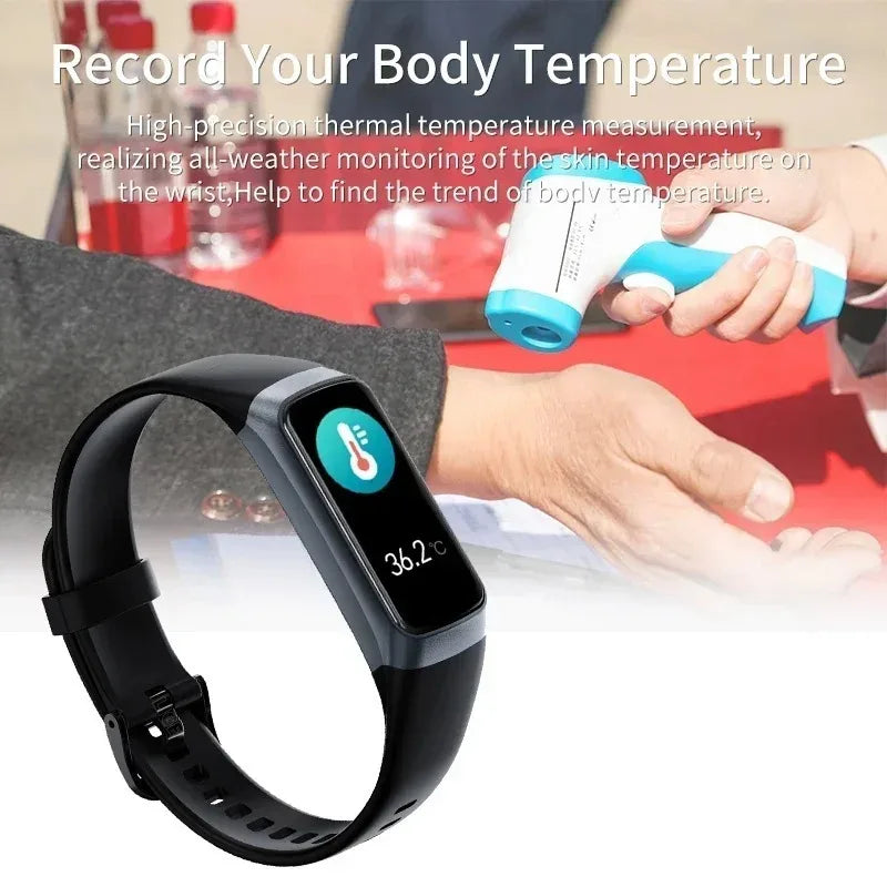 1.1 Inch Amoled Smart Watch Smartwatch Band Women Heart Rate Monitoring Waterproof Men Smart Bracelet Sport Fitness Tracker