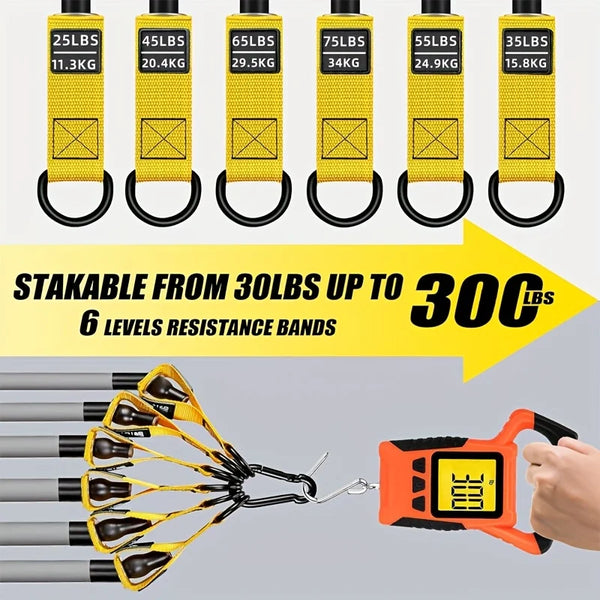 12 piece high-strength tension rope training set - environmentally friendly TPE latex anti breakage elastic band/resistance band
